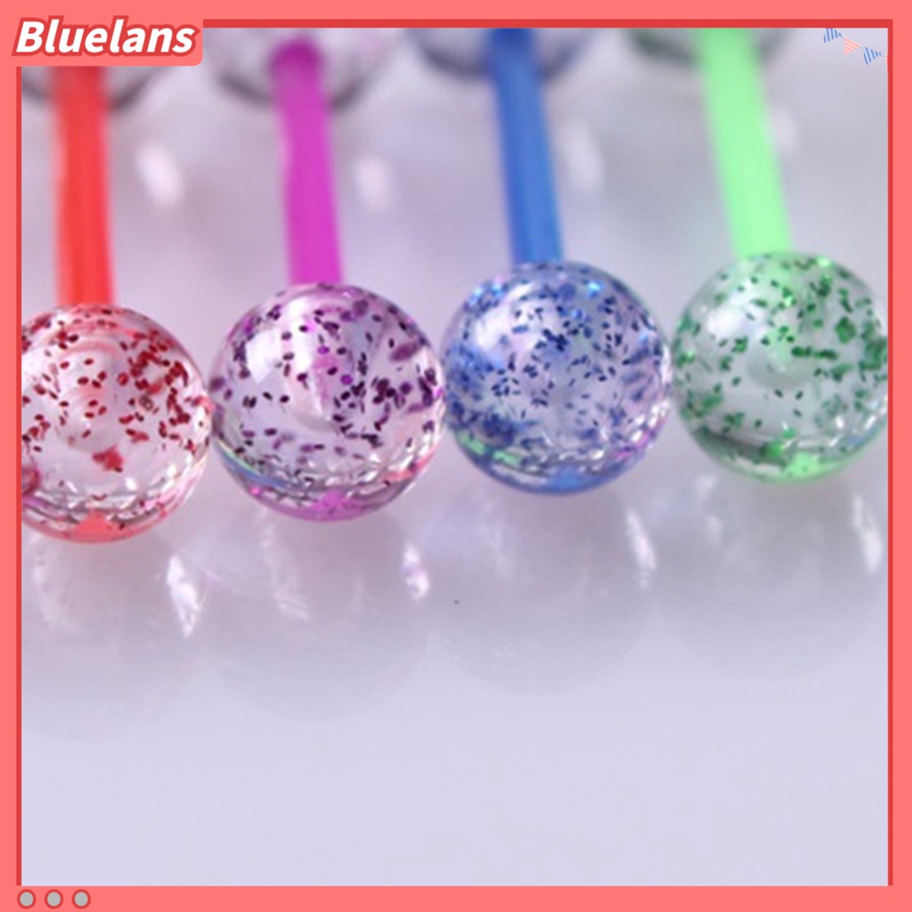 Bluelans 8Pcs Unisex Sequin Nipple Tongue Bars Barbells Rings Body Piercing Stud Jewelry