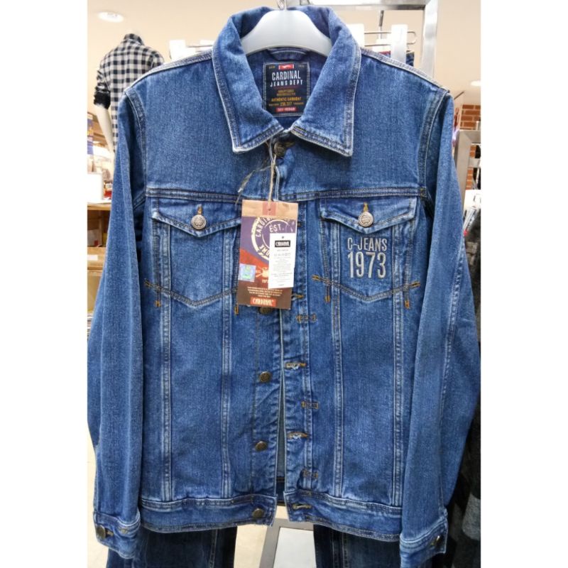 Cardinal jeans original mens CAJAR00419J 17A Jaket panjang pria denim jeans berkantong