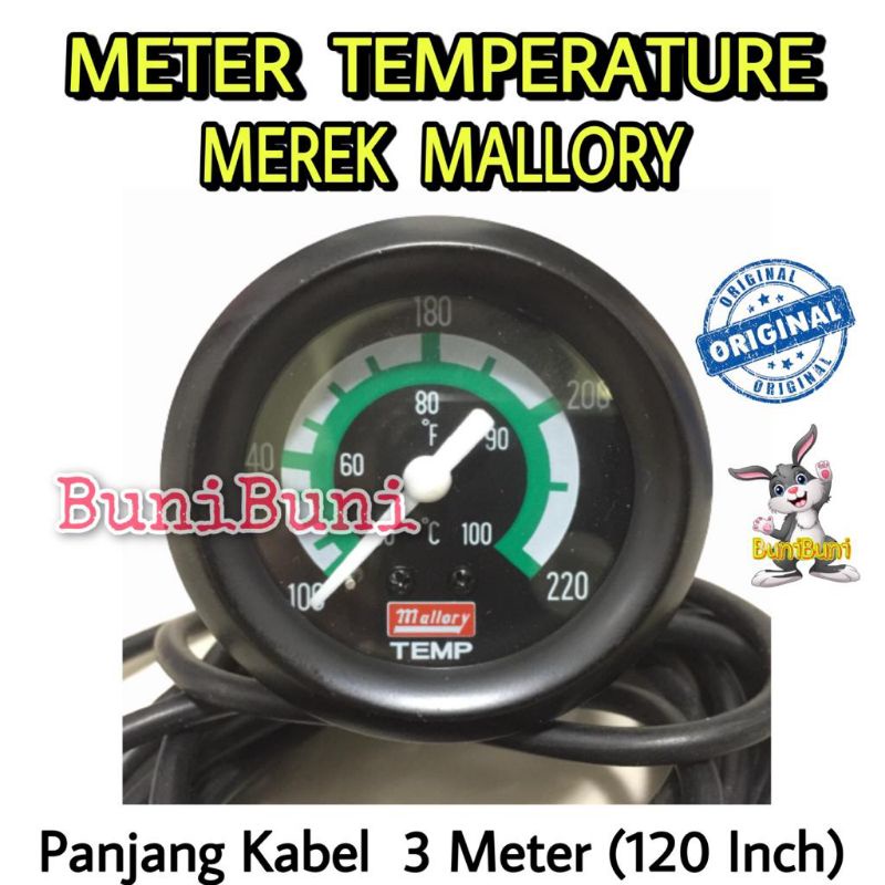 Ampere Temperatur / Ampere Panas / Meter Pengukur Suhu Air Untuk Mobil &amp; Mesin Universal