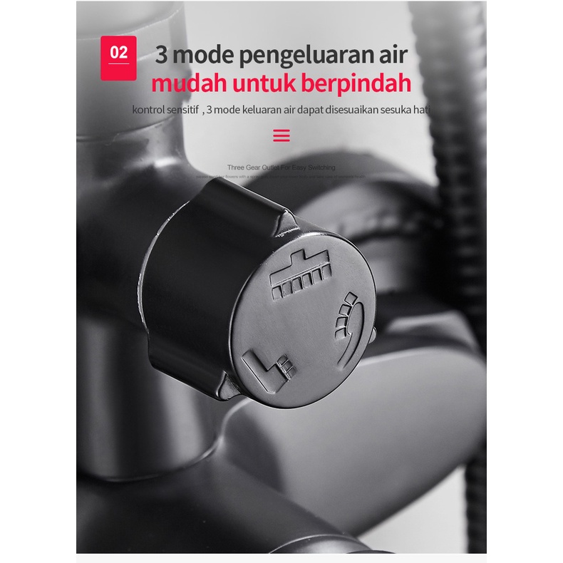 BLUE SKY Shower Tiang Set Panas-Dingin / Shower Kamar Mandi 3 Dalam 1 Set Dengan Faucet / Shower Kamar Mandi Set Dengan Faucet / Set pancuran tembaga lengkap