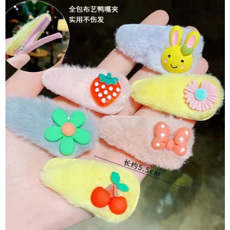 jepit rambut anak bulu karakter lucu jepit rambut anak korea