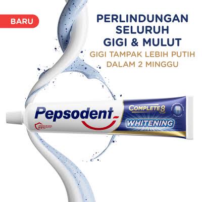 Pepsodent Complete 8 Whitening 190gr ORIGINAL-BPOM