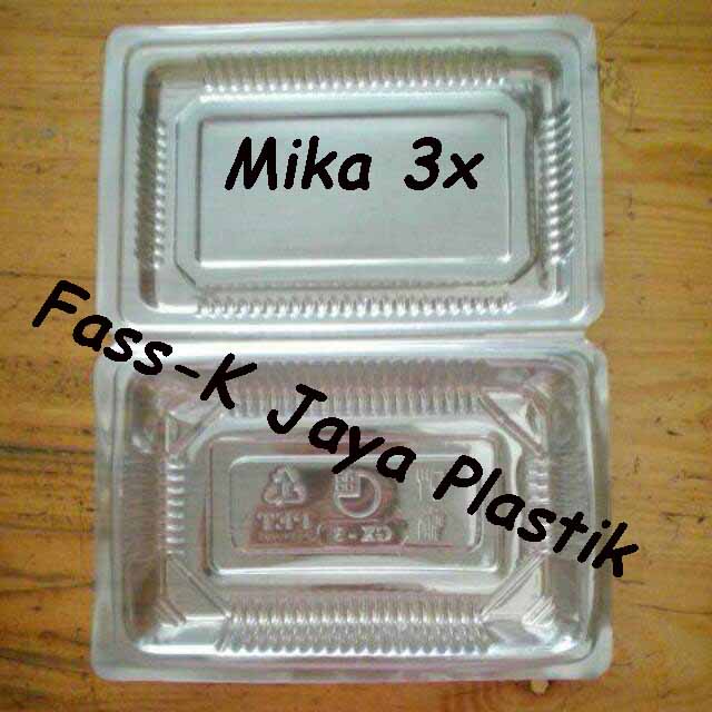 mika plastik 3X  / kotak kue mika / kotak kue plastik @100pcs