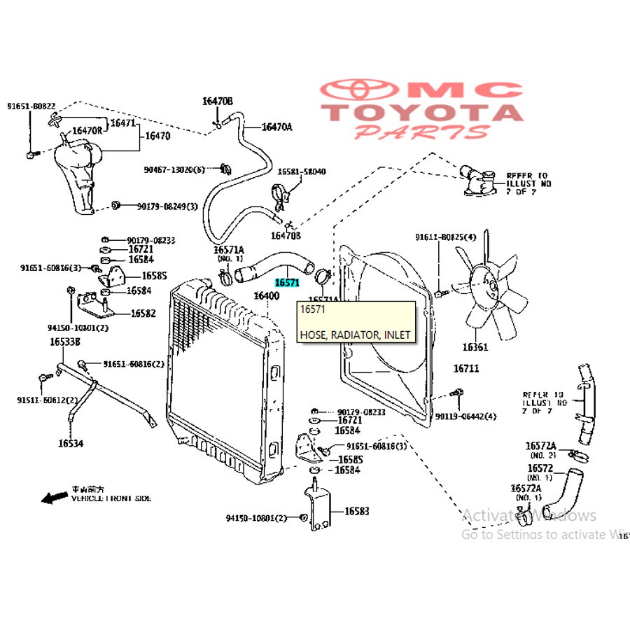 Selang Radiator Atas Dynasaurus Dyna 130HT Dutro 16571-0W100
