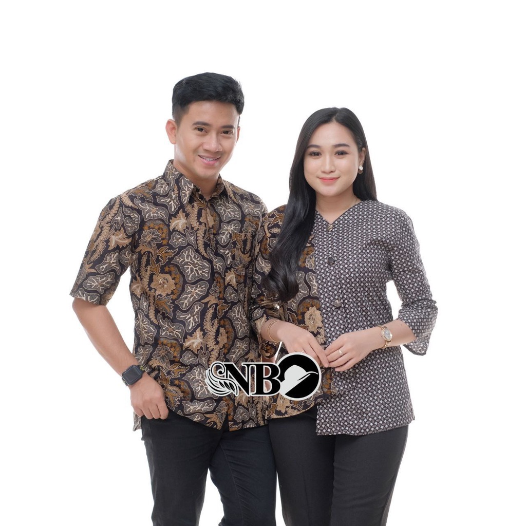 Batik Couple Modern Atasan Blouse Batik Kerja Kantor Wanita Seragam Batik Wanita dan Pria M L XL XXL