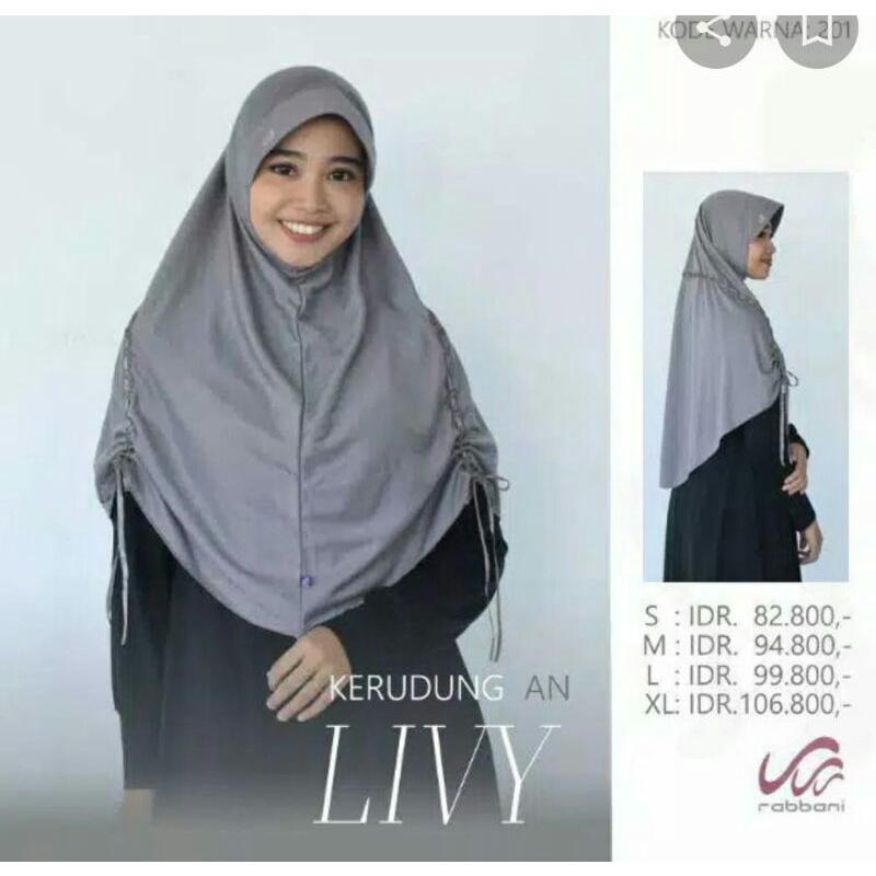 Kerudung Sekolah Instan Livy Rabbani Ori