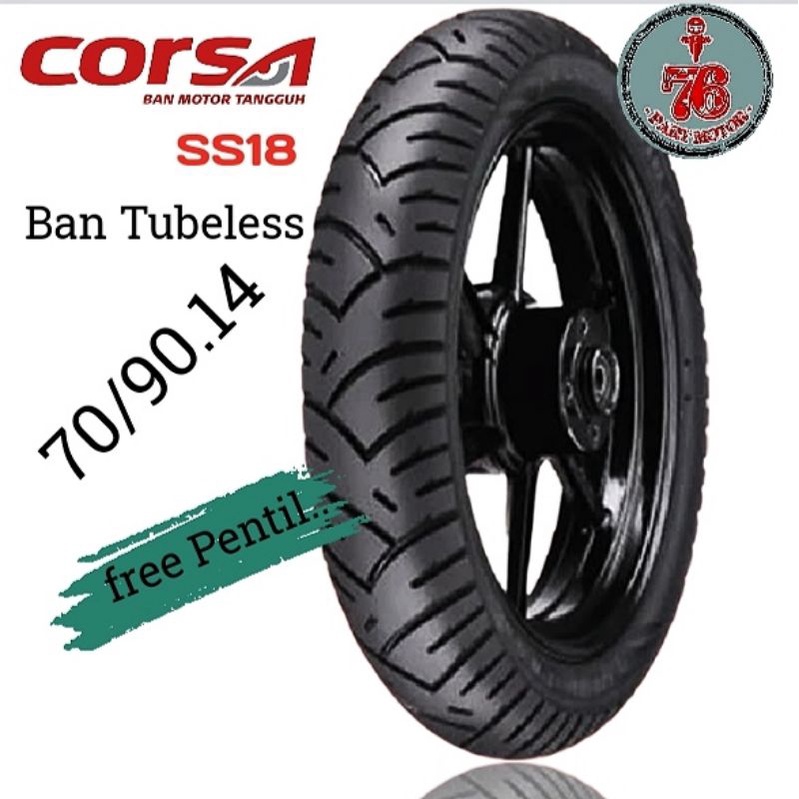 BAN TUBELESS MATIC CORSA UK.70/90.14 FREE PENTIL