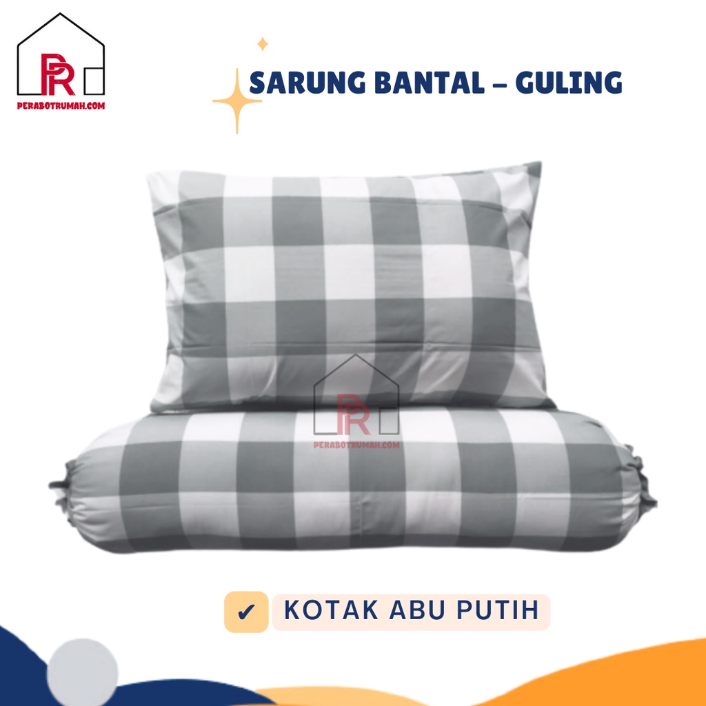 Sarung Bantal Guling Kotak Kotak Homemade / Sarung Guling Tidur Motif Aesthetic