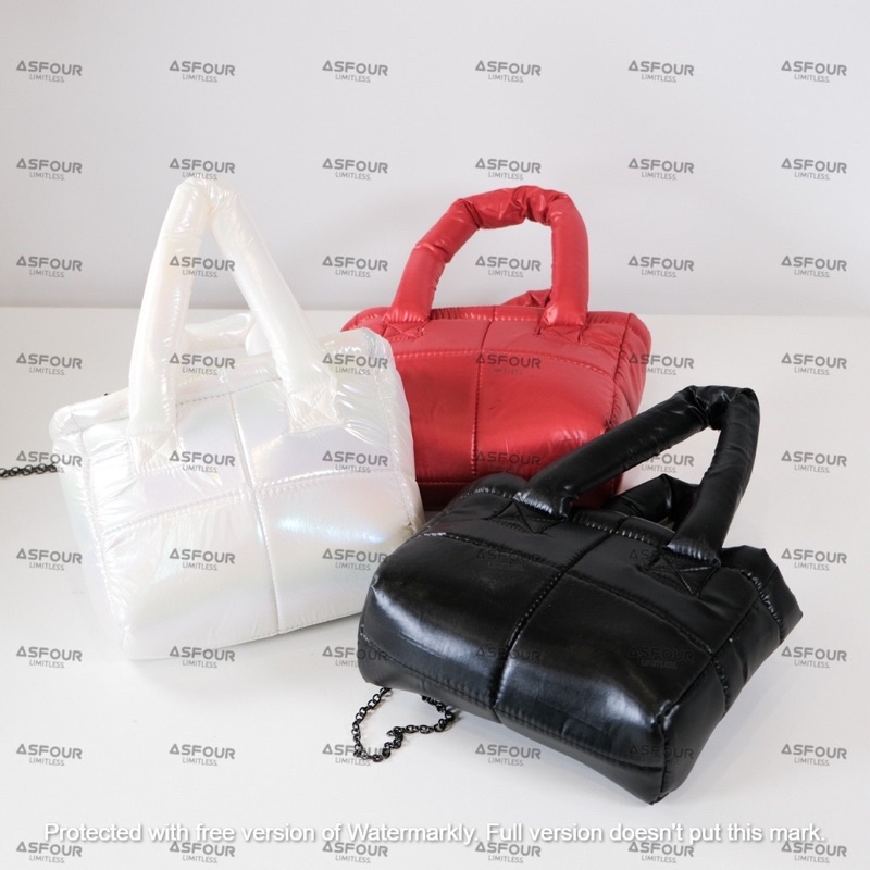 asfour - PUFFY KAREN HOLOGRAM TAS SELEMPANG WANITA Hand bag wanita handbag TAS GELEMBUNG TAS PUFFER