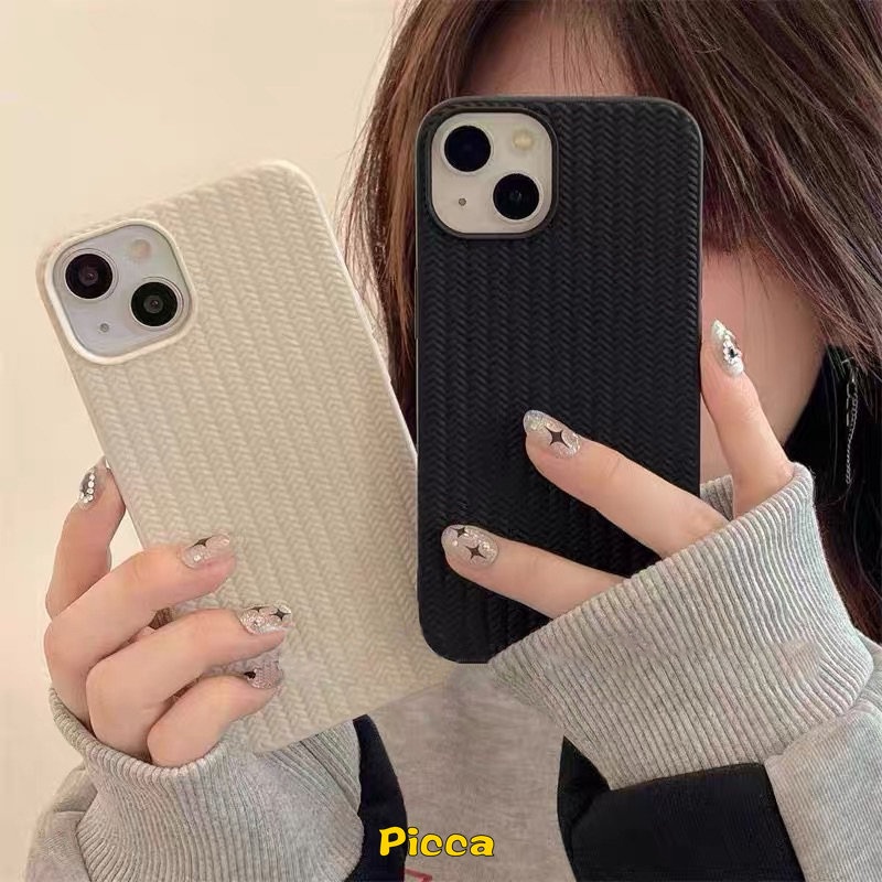 Soft Case Desain Sweater Rajut Simpel Untuk IPhone 11 Pro MAX 7 8 Plus XR 12 13 14 Pro MAX 7 Plus 8 Plus X XS MAX SE 2020