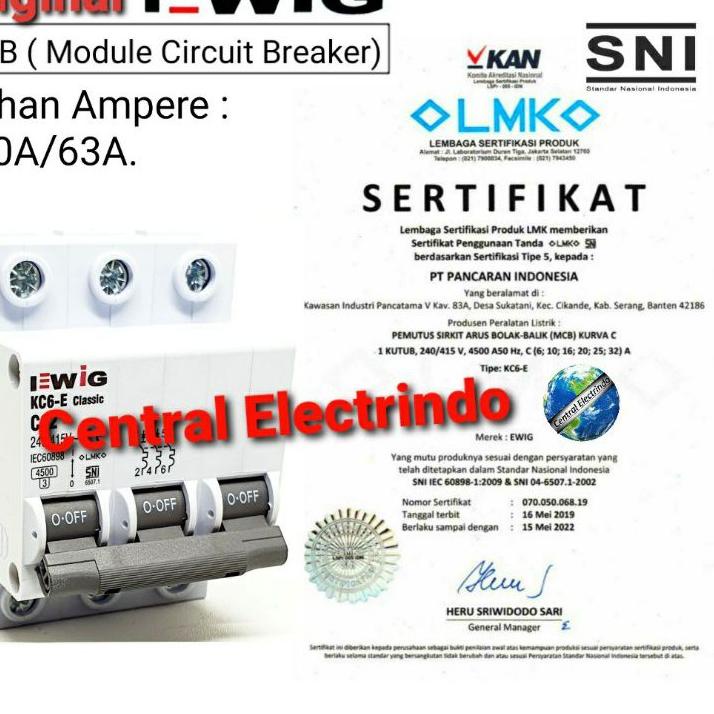 11.11✔️MCB EWIG 3Phase Classic 50A/63A SNI.|KD6