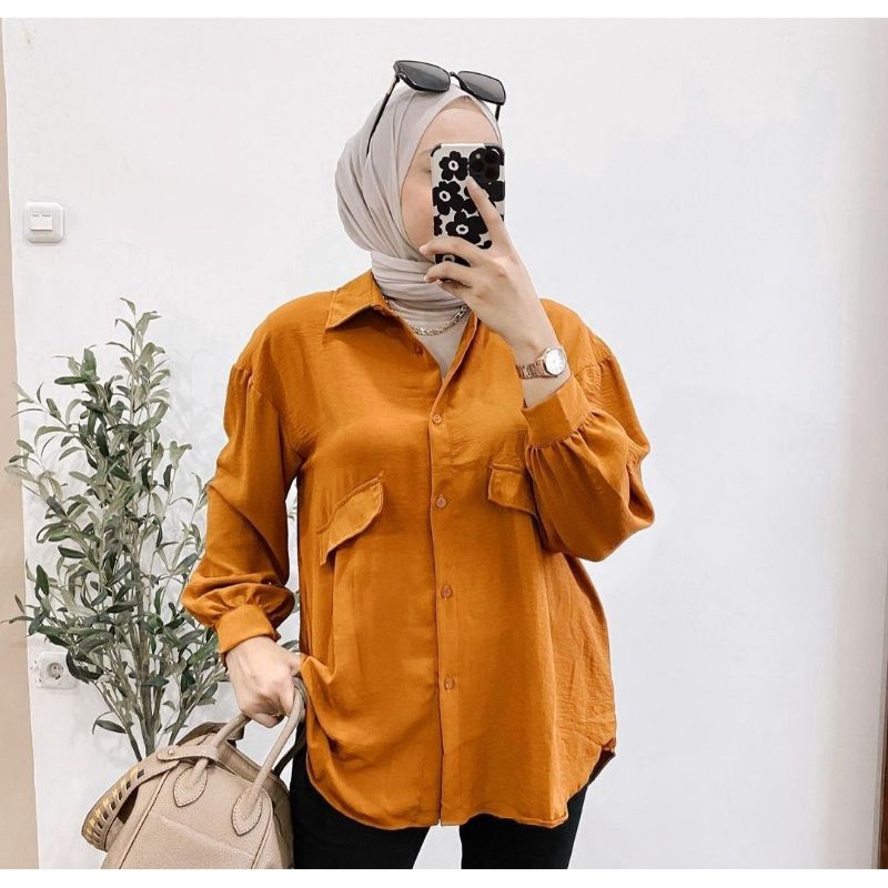 DAILY TOP BLOUSE | CRINCLE KEMEJA OVERSIZE