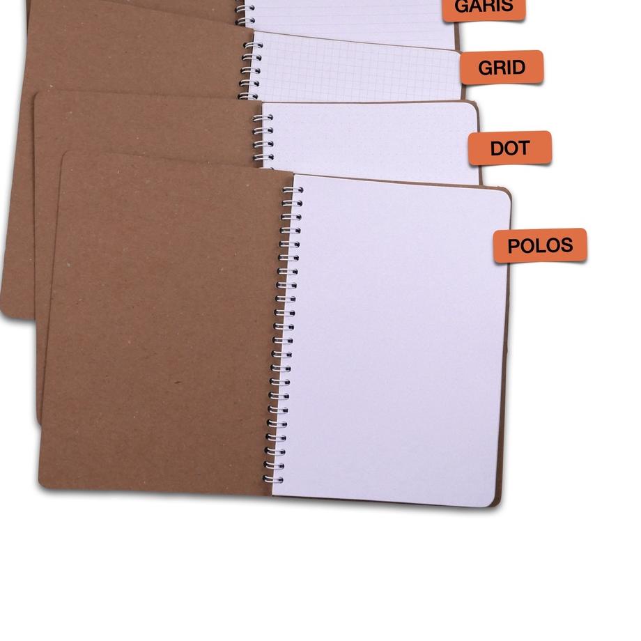 

➽Best 6AQUD NOTEBOOK BASIC AESTHETIC BUKU TULIS catatan SPIRAL A5 ISI POLOS GRID GARIS DOT HVS RING TEBAL 100 HALAMAN W66 ✧Terkini