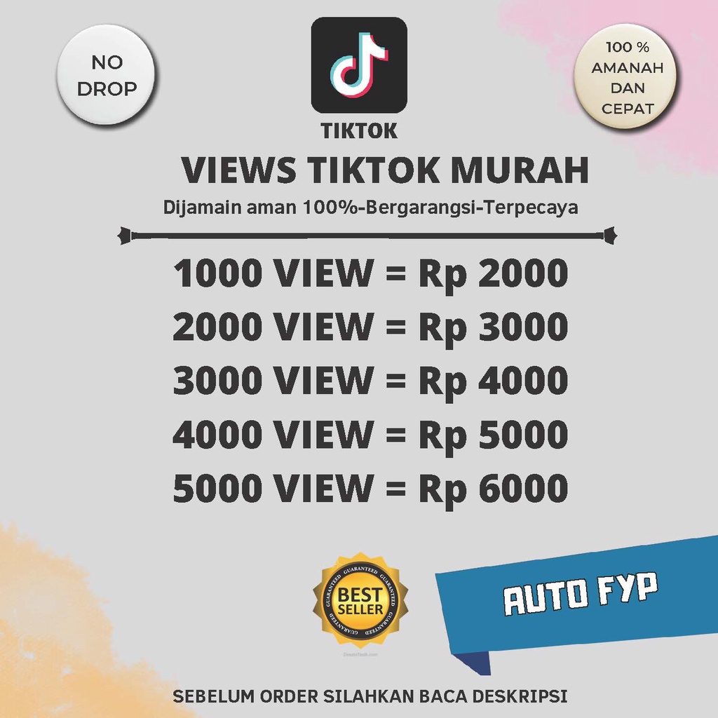 TIKTOK VIEW FYP NO DROP INDONESIA MURAH