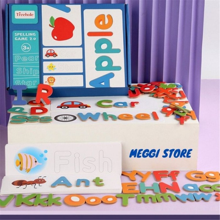 

Eklusif Spelling Game Treehole V 2 Mainan Edukasi Kayu Mengenal Huruf Alphabet Bagus