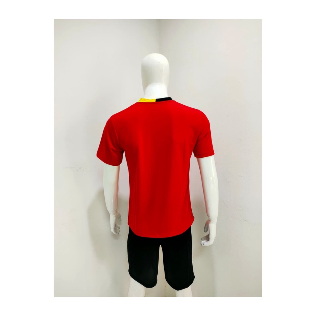 Kaos bulutangkis pria Y173 setelan baju celana badminton jersey wanita dewasa t-shirt outfit seragam jarsey kostum olahraga pakaian apparel sport jersy bulu tangkis casual jersi sudirman thomas uber cup print custom suit merah polos