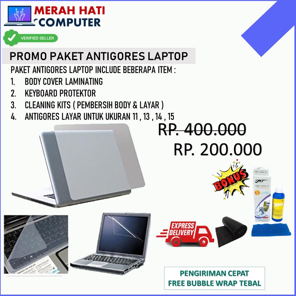 PAKET PELINDUNG BODY DAN ANTIGORES LAPTOP