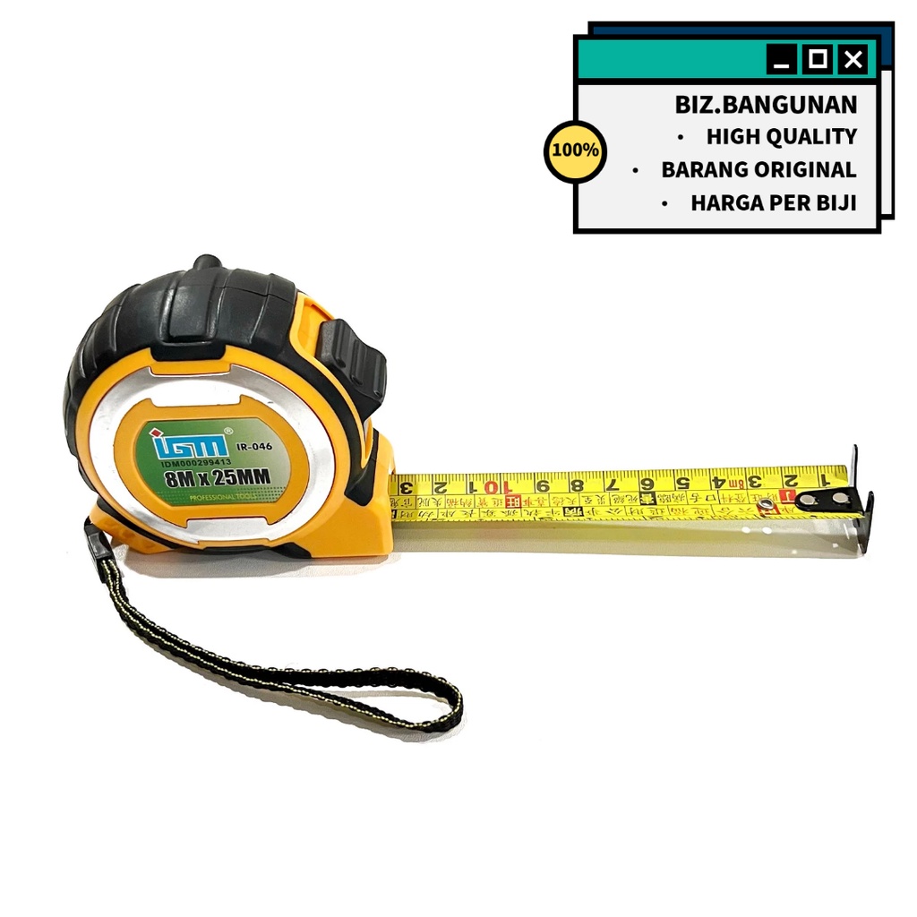 METERAN SUPER HONGSUI ABS IGM 8M - ROL METER TUKANG 8 METER- MEASURE TAPE ANTI PECAH