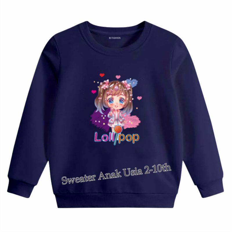 ((IB))SWEATER ANAK PEREMPUAN/CEWEK LOLYPOP DIGITAL SABLON