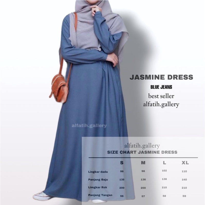 JASMINE DRESS GAMIS SYARI POLOS / GAMIS WANITA TERBARU