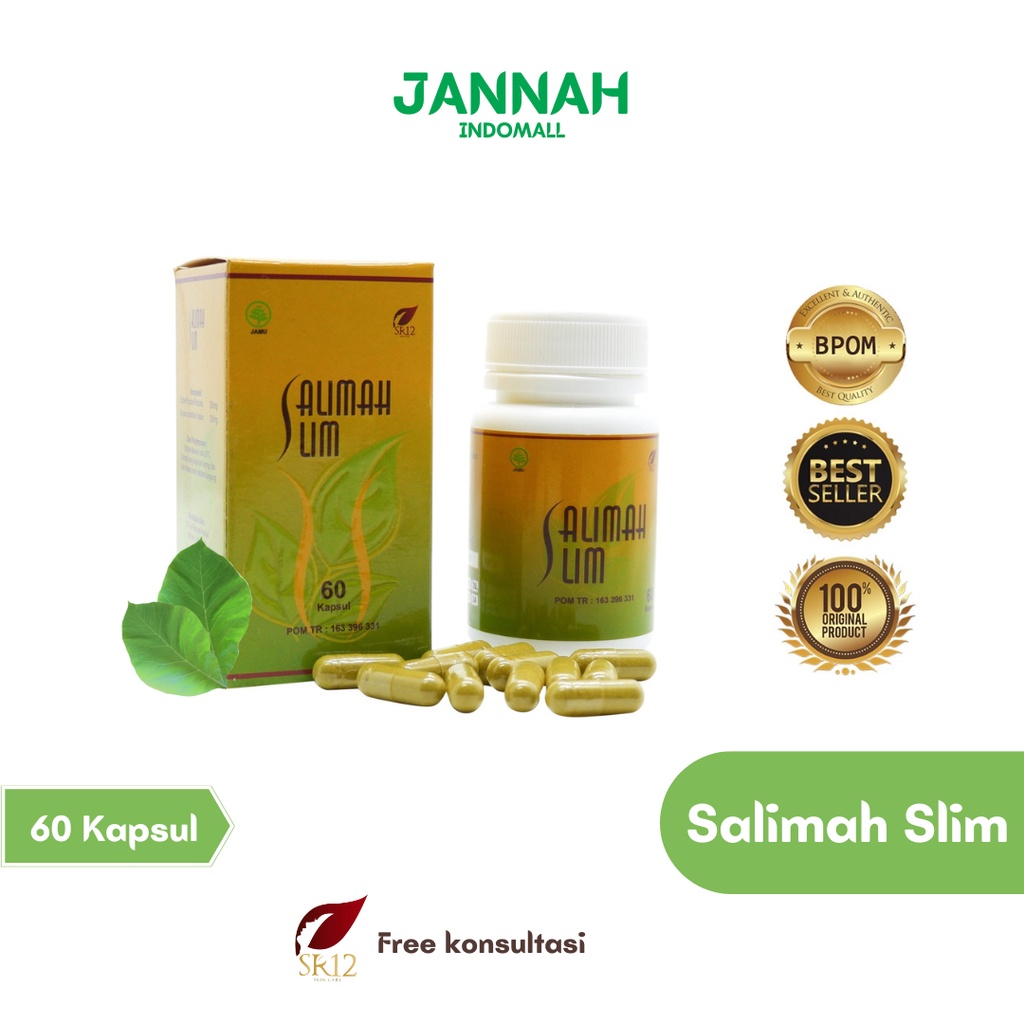 SALIMAH SLIM SR12 | PELANGSING BADAN OBAT DIET HERBAL | PELANCAR PENCERNAAN | KECILKAN PERUT BUNCIT