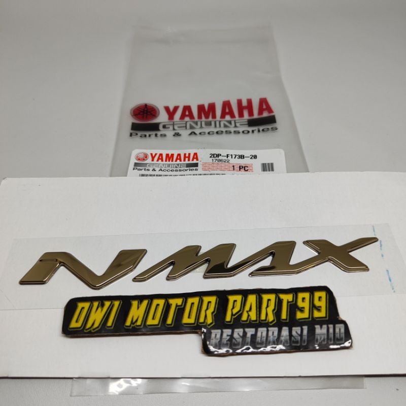 SATUAN EMBLEM BODY 3D NMAX N MAX N-MAX GOLD KANAN ATAU KIRI 2D0-F173B-20 ORIGINAL