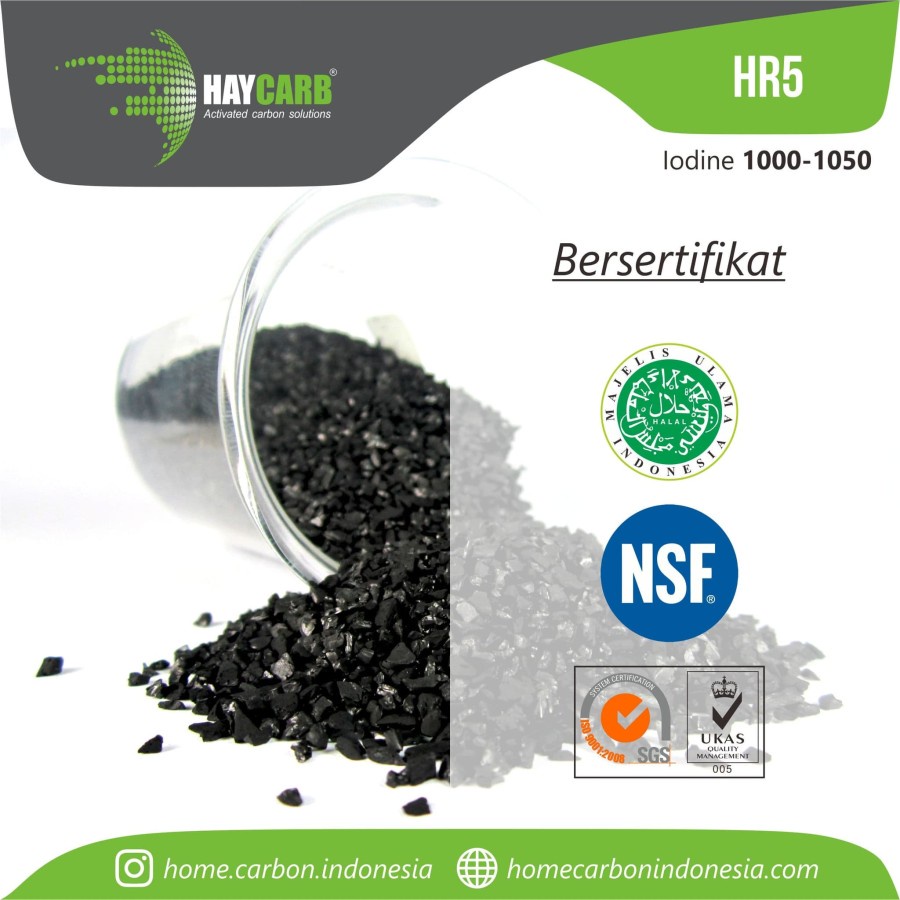 Activated Carbon Industri Farmasi / HayCarb HR 5 IODINE 1050 MESH 4X8