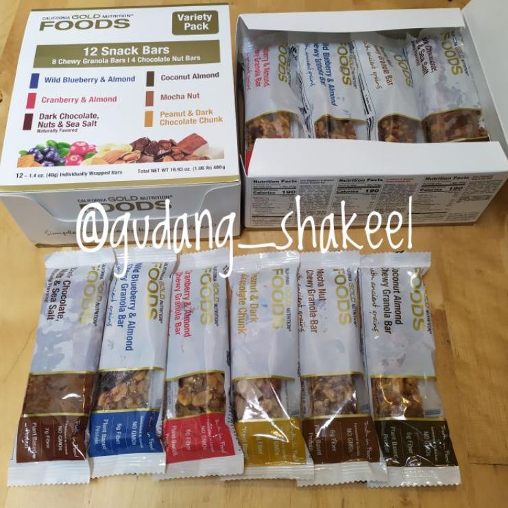 

Barang keren--California Gold Nutrition Snack Protein Bars Variety Pack per 40g