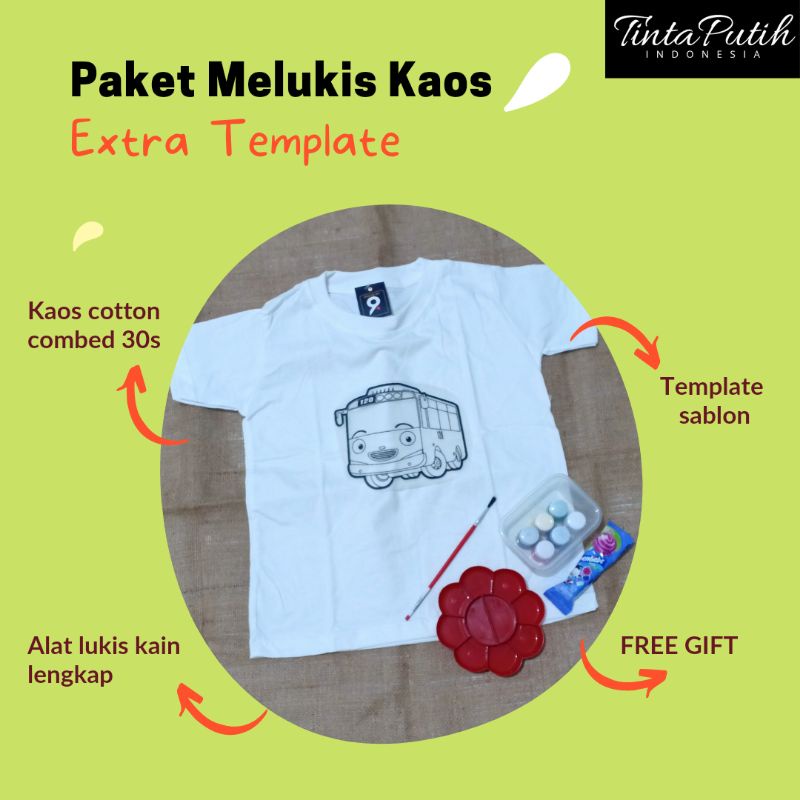 DIY T-Shirt Painting Kit / Paket Melukis Kaos / Kaos Lukis / Kado Souvenir ulang tahun