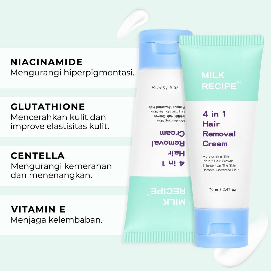 [MS] MILK RECIPE Hair removal cream/ wxing / wax /penghilang bulu bpom