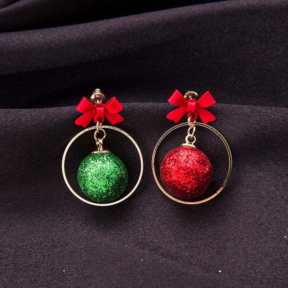 Mxbeauty Anting Natal Hadiah Natal Elk Ikatan Simpul Berlian Imitasi Christmas Ear Hook