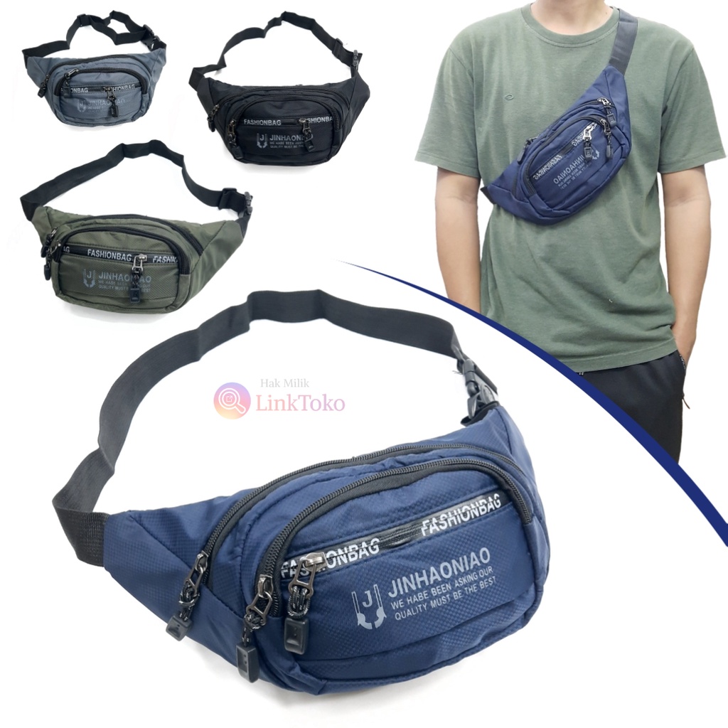 Tas Pinggang Waist Bag Pria/Wanita JinHaoNiao-8242 Kain Parasut Anti Air