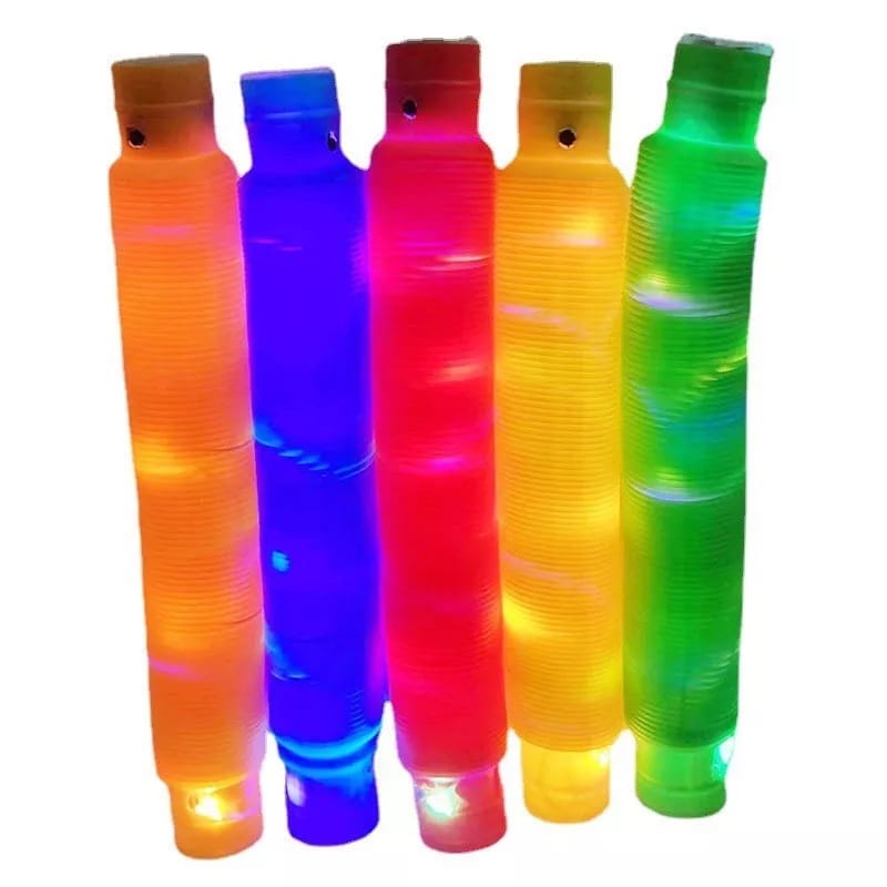 Mainan Anak Light Up Pop Pipes LED / Fidget Pop Tubes Sensory Toys / Mainan Kreasi Selang Pipa Anak / Mainan Kreativitas Anak