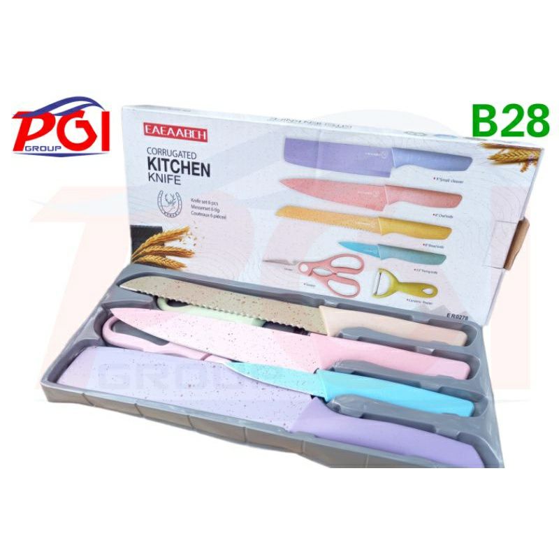 DC B ( B028 ) PISAU DAPUR SERBAGUNA / SET KITCHEN KNIFE  / SET 6 IN 1 /HARGA GROSIR