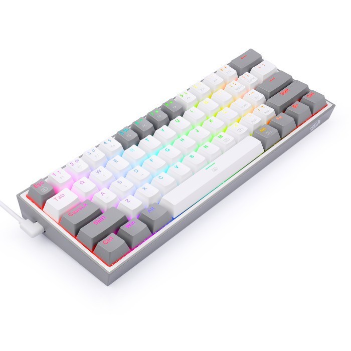 Redragon Mechanical Wireless Gaming Keyboard WHITE GREY FIZZ -K616RGB