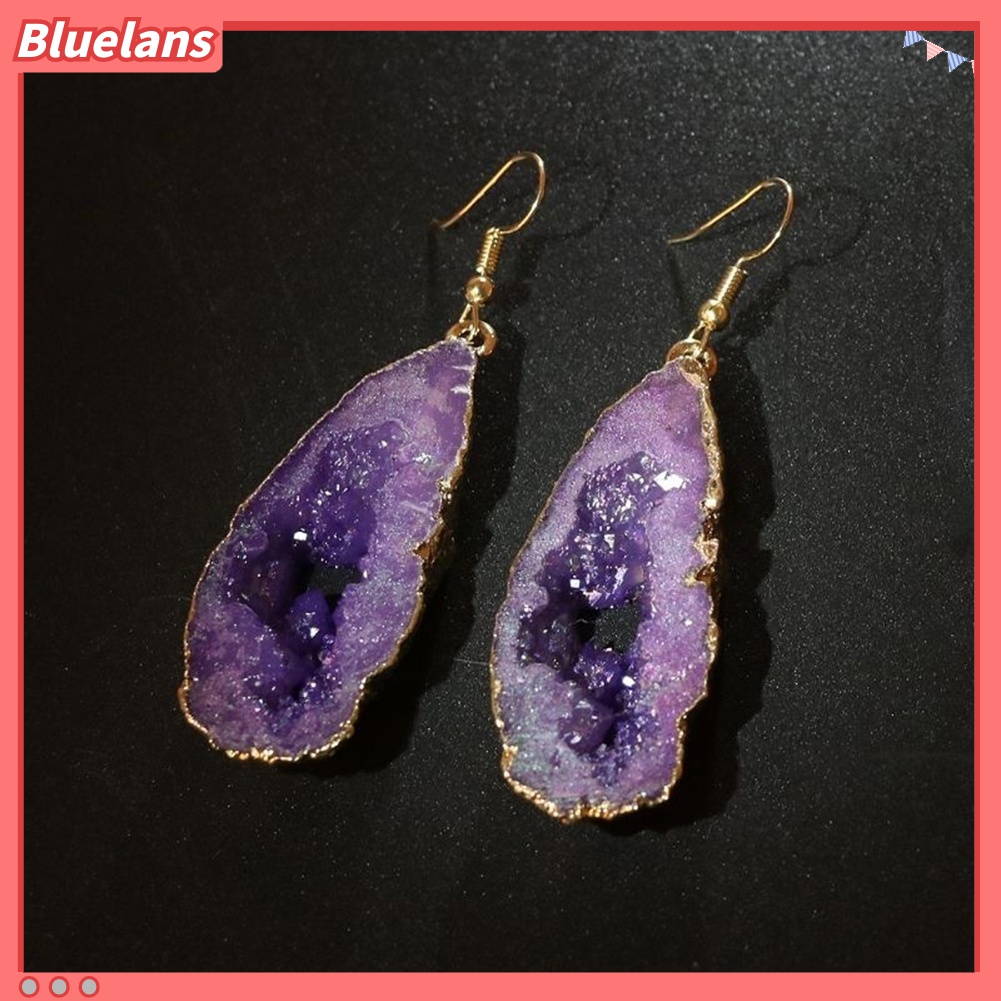Anting Kait Gantung Desain Batu Irregular Hollow Out Untuk Wanita