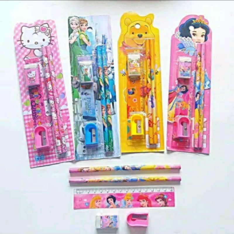 SET ALAT TULIS 5 IN 1 STATIONERY PENSIL ALAT TULIS SEKOLAH KARAKTER