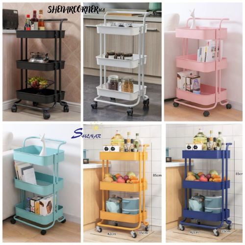 SHENAR RAK TROLI 3 SUSUN SALON DAPUR KAMAR TIDUR MANDI / TROLI SUSUN SERBAGUNA ROLLING STORAGE CART, SHENARCORNER168