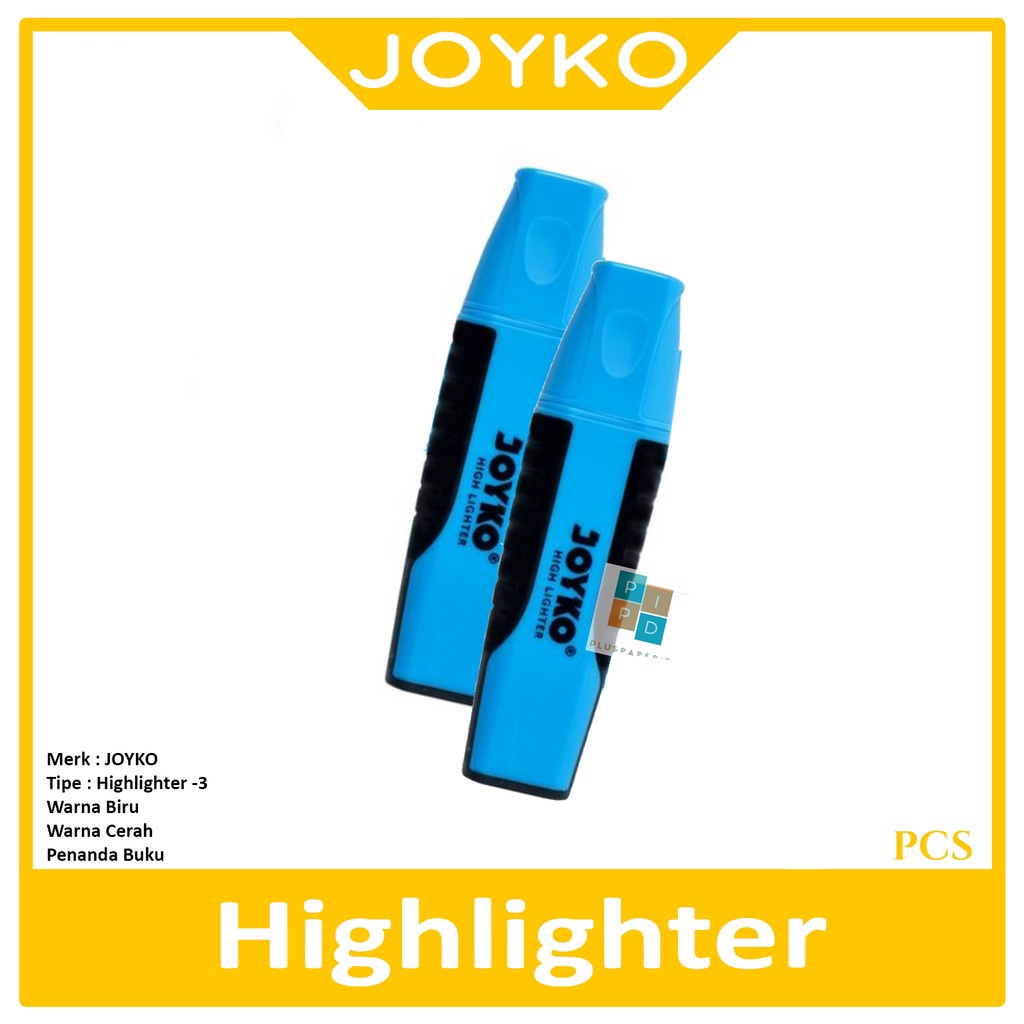 

JOYKO - Highlighter - HL- 3 Warna Biru - Pcs
