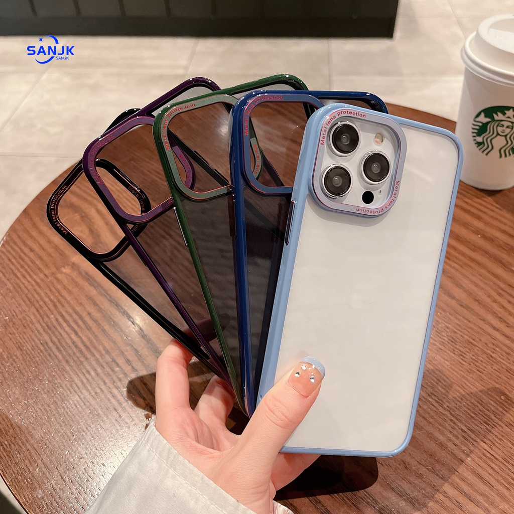 New high quality!! Suitable for iPhone 14 dark purple black anti fingerprint phone case iPhone 14 plus 12 13 14 Pro Max hard case metal camera+metal button phone case