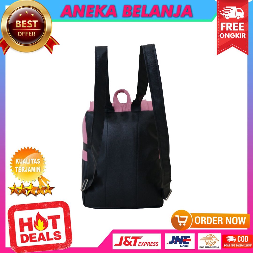 Tas Ransel Perempuan Gendong Warna Pink Backpack Sekolah Modis Gaul Ransel Espirit Tancepan Pink Fashionable