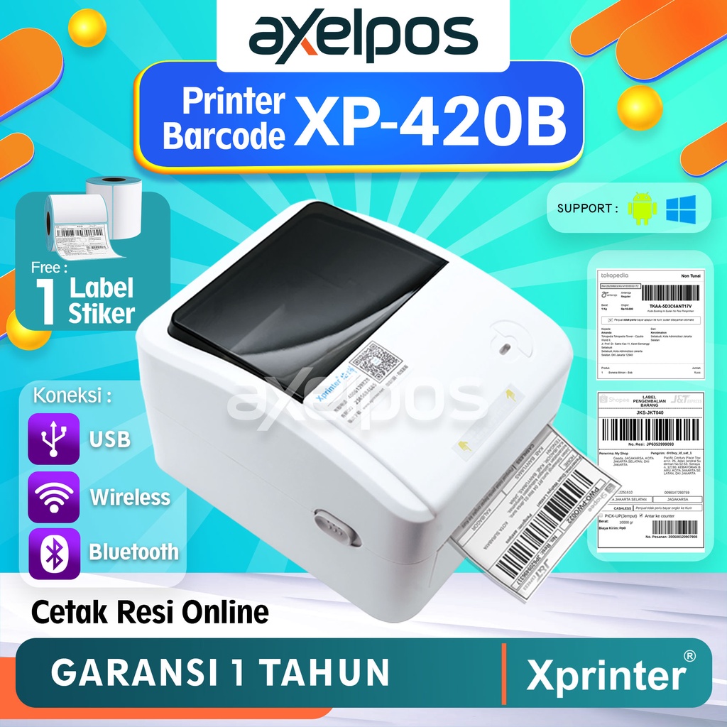 PRINTER BARCODE THERMAL LABEL XP-420B 110MM -A6 KONEKSI USB / USB - BLUETOOTH / USB - WIFI