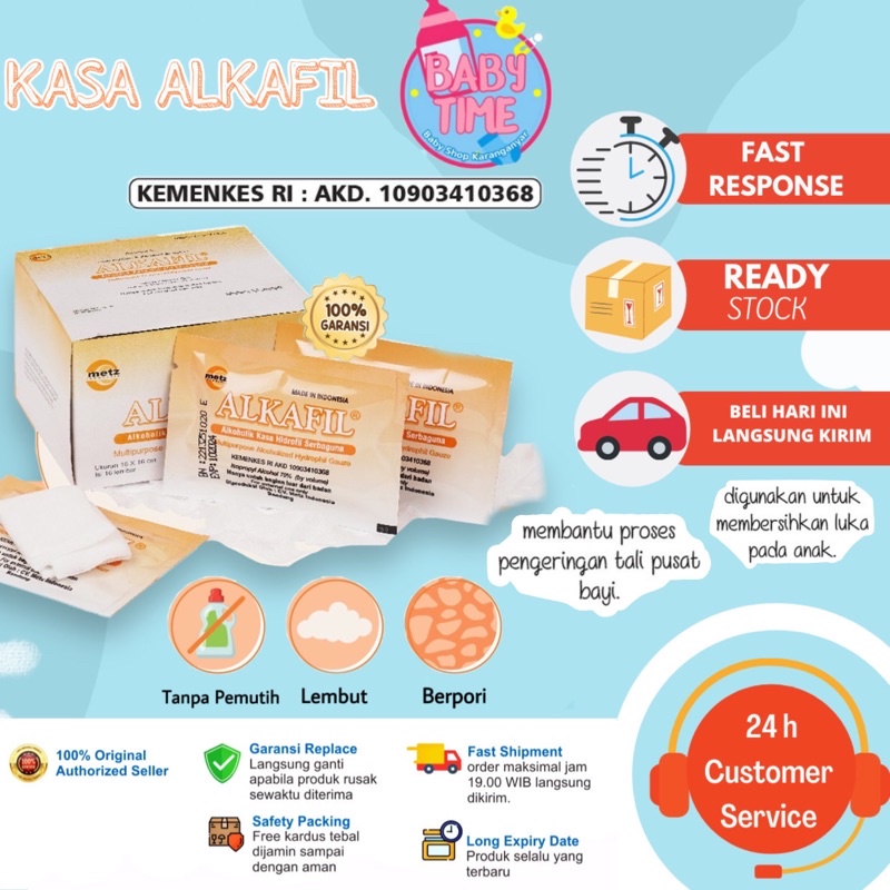 Alkafil Alkoholik Kasa Hidrofil 16 Sachet / Kasa Tali Pusar Bayi / Alcohol Swab / Alkohol Swab