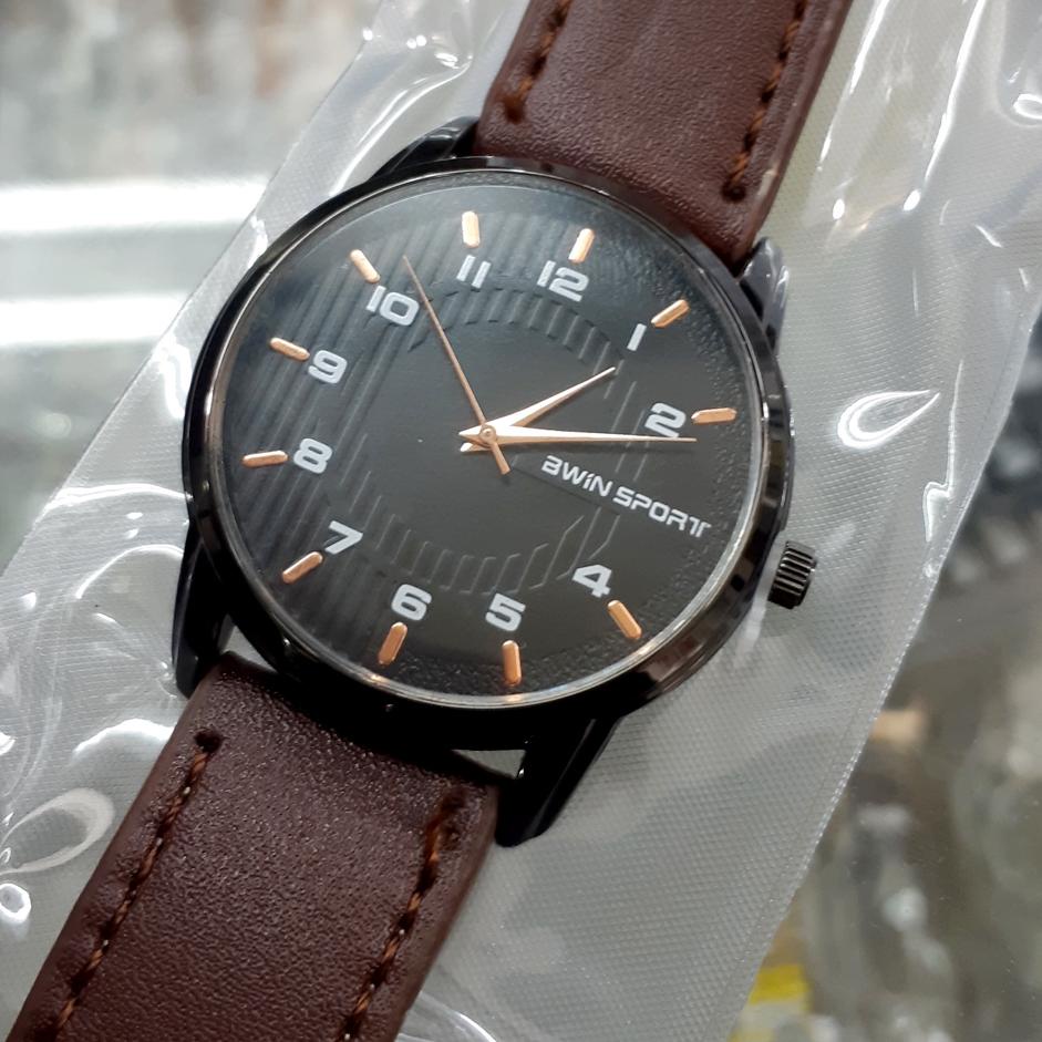 [OMR.18Oc22ˢ]  Jam Tangan Pria Sport Casual AWIN Analog Quartz Strap Kulit