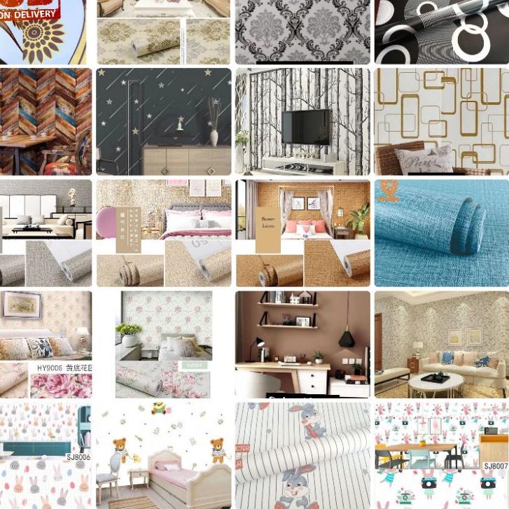 Harga Termurah PROMO 1 kg muat 2 roll  COD 10M x 45Cm PVC ANTI AIR  PREMIUM WALLPAPER DINDING STICKE