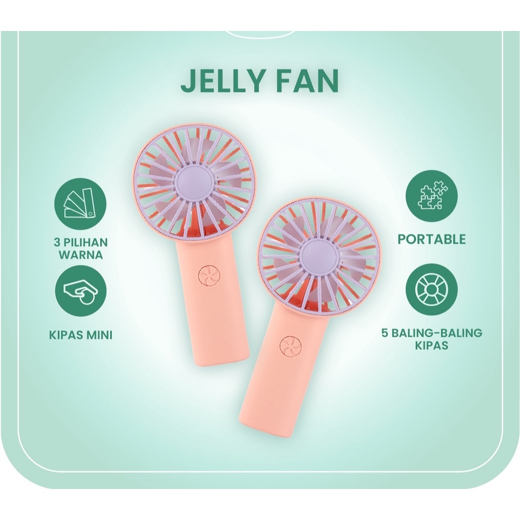 KIPAS ANGIN STAND MINI PORTABEL JELLY FAN ANGIN KENCANG MINI FAN