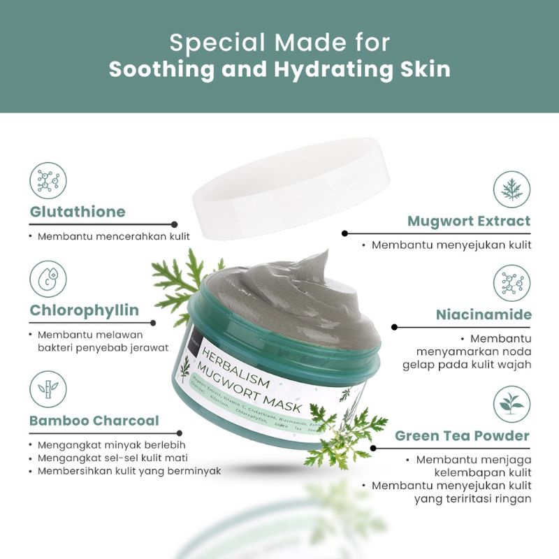 SCARLETT WHITENING MUGWORT &amp; SERIOUSLY SOOTHING HYDRATING GEL MASK 100gr