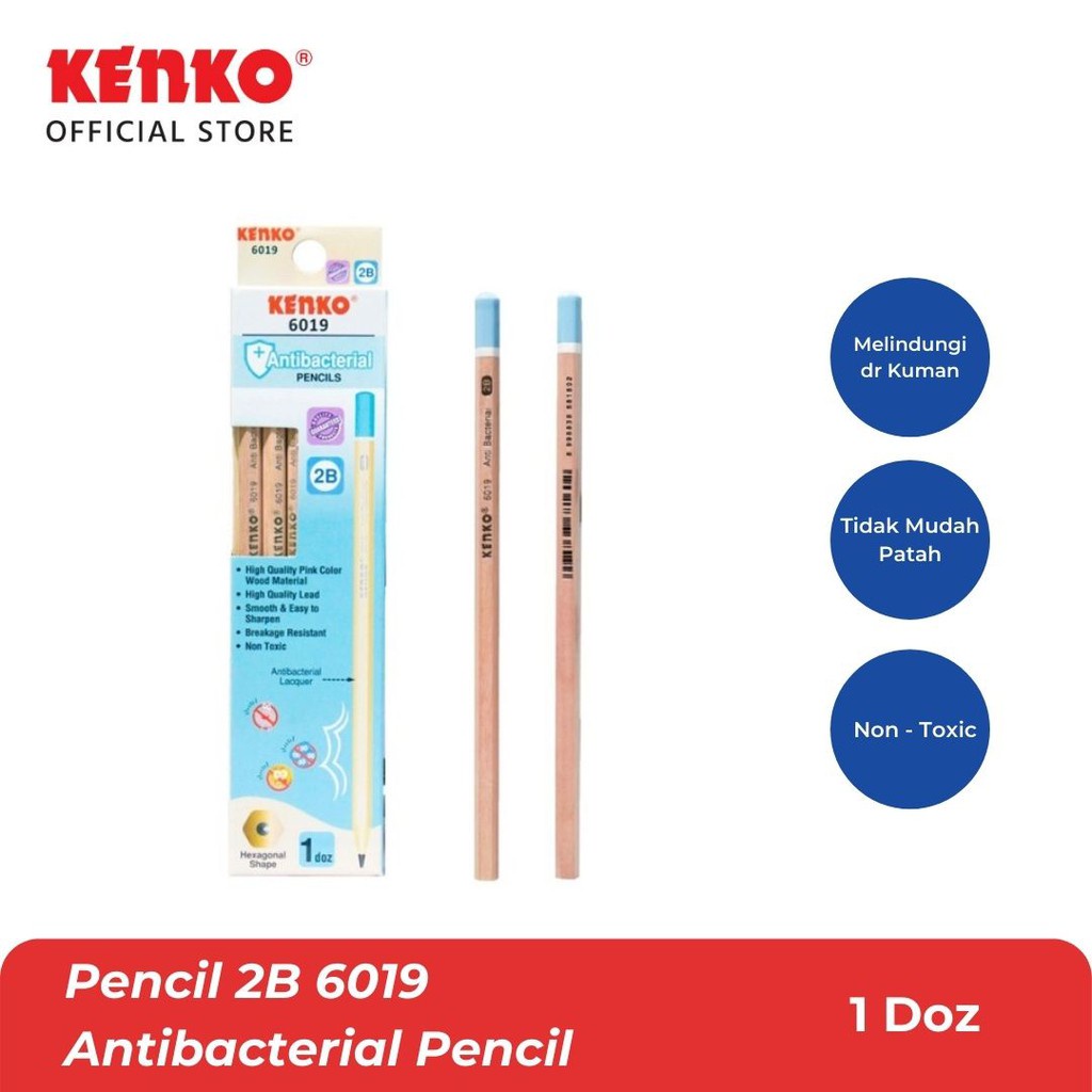 

Kenko Pencil 2B-6019 Antibacterial / Anti Bakteri
