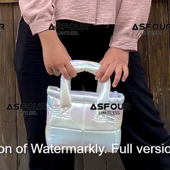 asfour - PUFFY KAREN HOLOGRAM TAS SELEMPANG WANITA Hand bag wanita handbag TAS GELEMBUNG TAS PUFFER