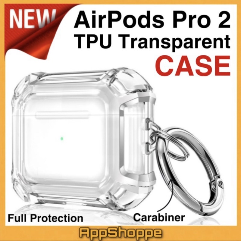 AirPods Pro 2 2022 TPU Transparan Casing Pelindung + Pengait CASE